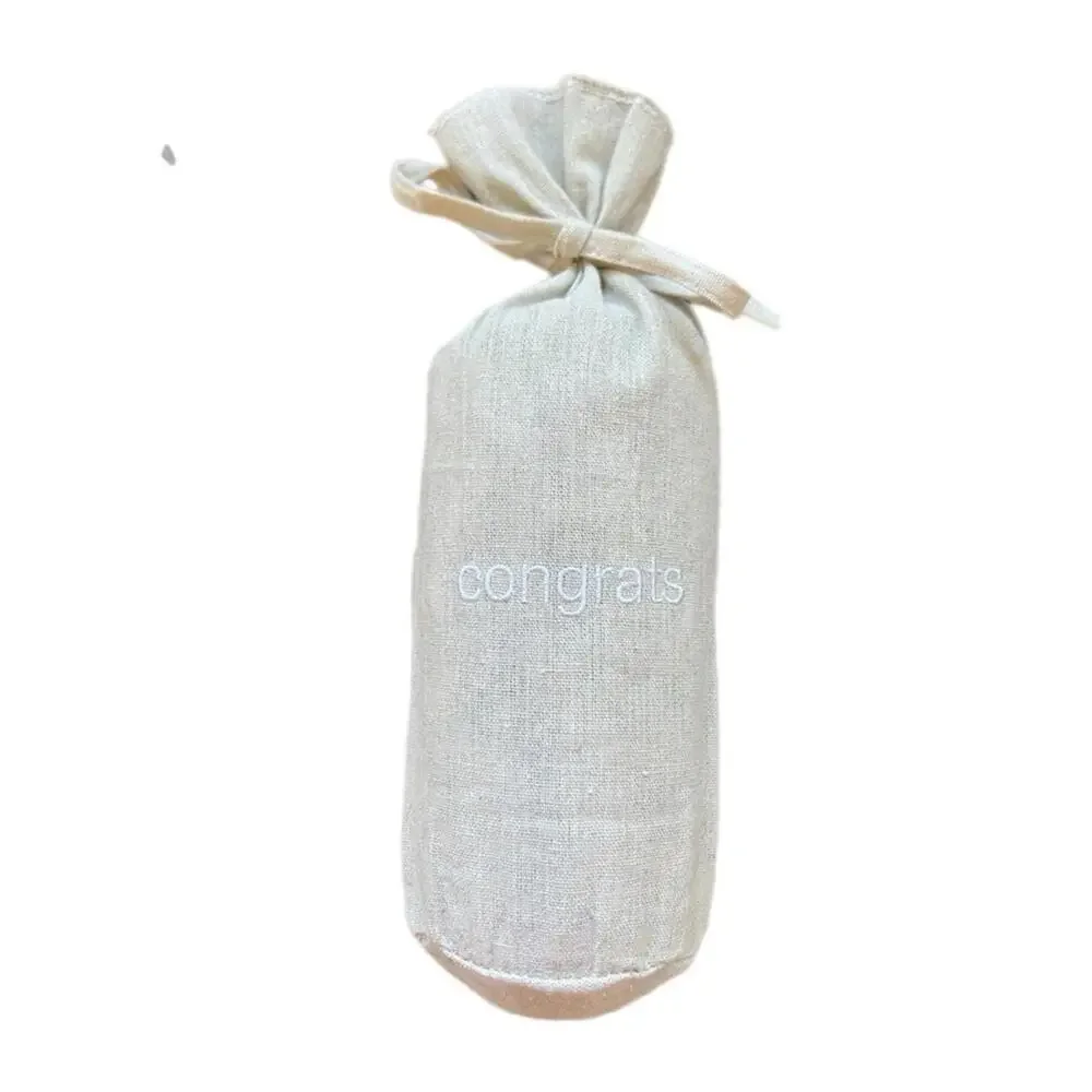 New ! Crate & Barrel (Set of 2) Stemless Wine Glasses Wrapped in Cotton Bag